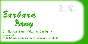 barbara many business card